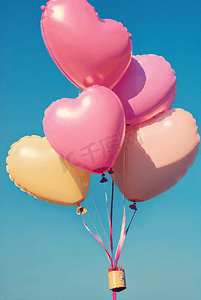 情人节爱心粉色气球摄影图3