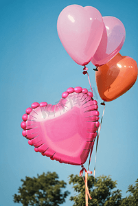 爱心渐变色摄影照片_浪漫的彩色气球摄像图6摄影配图