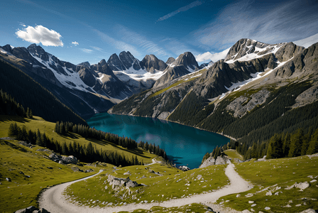 唯美阿尔卑斯山风景图片2