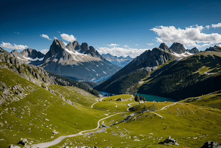 自然风景 阿尔卑斯山 瑞士 冬季景观 山顶山脉 山区景观 自然 徒步旅行 AI作品 AIGC AI绘画 AI高清摄影图