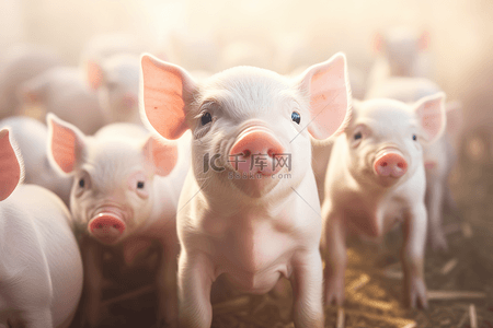 养殖场粪便背景图片_养猪场可爱小猪猪苗素材