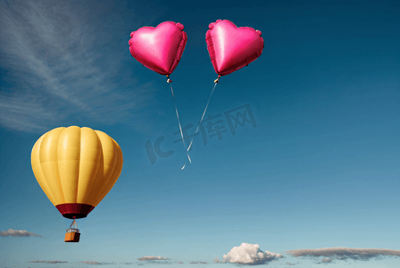 天猫520告白季摄影照片_天空中飘荡的彩色气球摄影图4