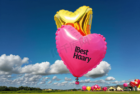 天空中飘荡的彩色气球摄影图10