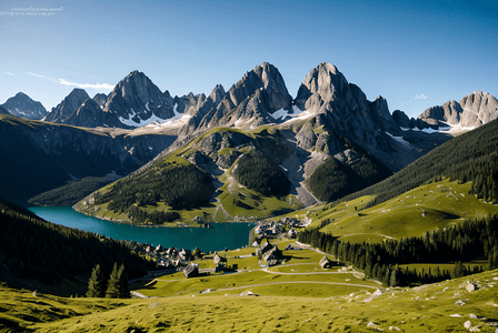 阿尔卑斯山脉风景摄影配图0
