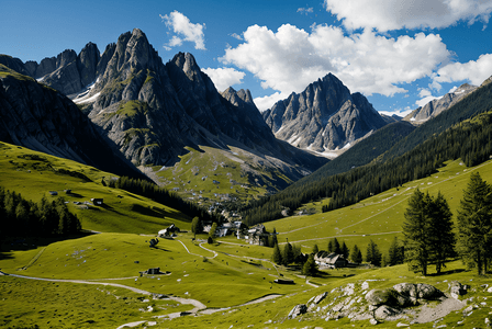 唯美阿尔卑斯山风景图片1