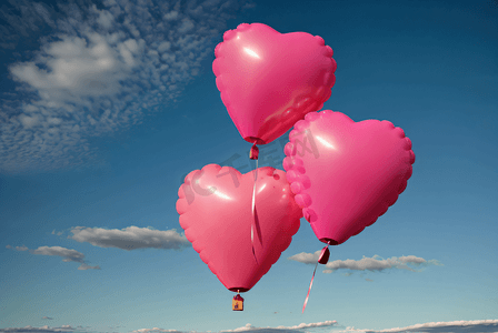 粉色气球免抠摄影照片_爱心形状气球摄影配图2