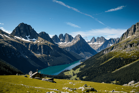 自然风景 阿尔卑斯山 瑞士 冬季景观 山顶山脉 山区景观 山景观 自然景观 瑞士自然 徒步旅行山 AI作品 AIGC AI绘画 AI图片