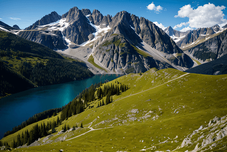 阿尔卑斯山脉风景摄影图2
