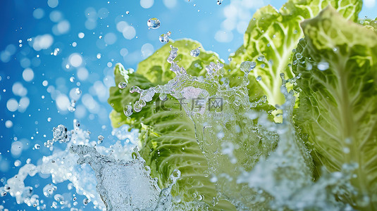生鲜新鲜背景图片_新鲜的蔬菜水花飞溅背景图片