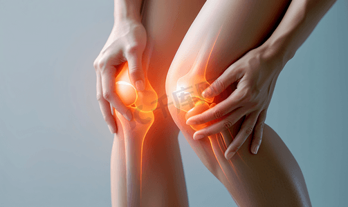 膝盖胀痛摄影照片_女性膝盖疼痛特写