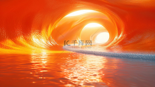 虫背景图片_橙色旋涡虫洞奇点抽象背景素材