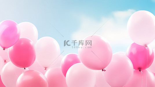 彩色气球在空中飞行的特写背景素材