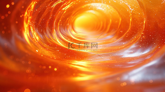 橙色旋涡虫洞奇点抽象设计图