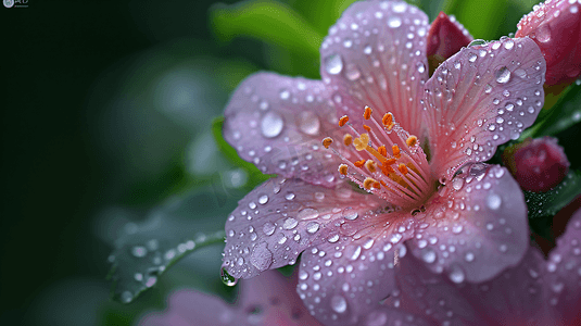 美景特写摄影照片_鲜花露珠雨水特写摄影1春天