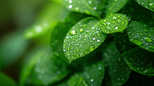 植物露水摄影照片_绿色植物绿叶摄影4春天