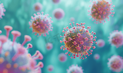 立体医学摄影照片_立体病毒模型