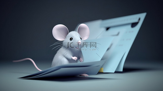 文件夹本背景图片_3d 渲染中的文件夹和鼠标