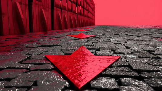 ai迷宫背景图片_红色箭头突破外部渗透的 3d 渲染