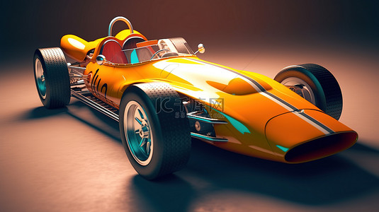 氢能源汽车背景图片_经典赛车的复古速度恶魔 3D 插图