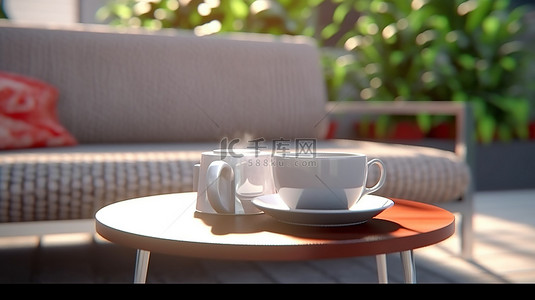 在户外背景图片_户外咖啡桌和沙发组合，让您在户外享受轻松时光