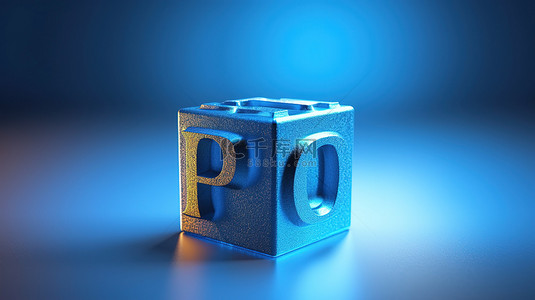 以 ipo 为首次公开募股缩写的蓝色立方角的 3d 插图