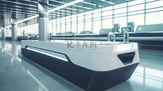 工控安全背景图片_机场安检 3D 扫描仪使用渲染技术检查行李