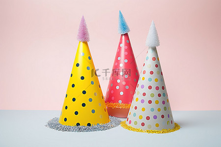 儿童卡片背景图片_生日帽子创意儿童派对装饰品