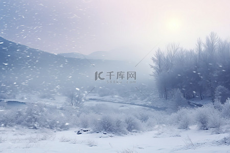 雪春背景图片_雪与风风景图片