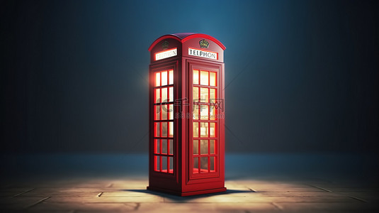 英国伦敦邮票背景图片_简约 3D 渲染插图中的低聚英国电话亭