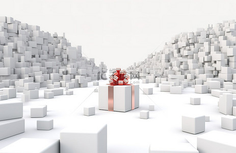 礼物盒子png背景图片_圣诞礼物，里面有白色盒子包围的礼物