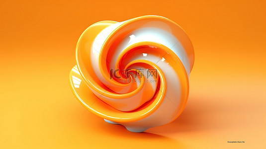 黑科技背景黑色背景图片_橙色 3D 螺旋的插图渲染