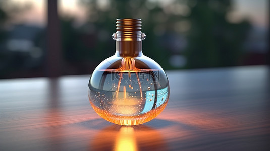 玻璃瓶背光背景图片_桌上玻璃瓶和安瓿的背光 3D 渲染