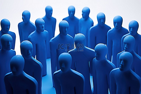 家庭人员组成背景图片_蓝色人物头像组成大量人员
