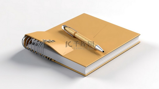 列表列表背景图片_用铅笔渲染白色背景个人日记或组织书的 3D 渲染