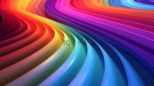 块状的背景图片_充满活力的 3D 渲染渐变线类似于彩虹