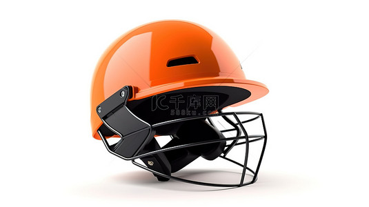 体育锻炼背景背景图片_板球头盔样机在白色隔离背景上详细的 3D 渲染