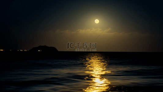 水冷头的gif图背景图片_月亮倒影黄色唯美背景