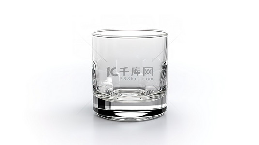 水杯白色背景图片_白色背景上 3D 隔离的透明空玻璃