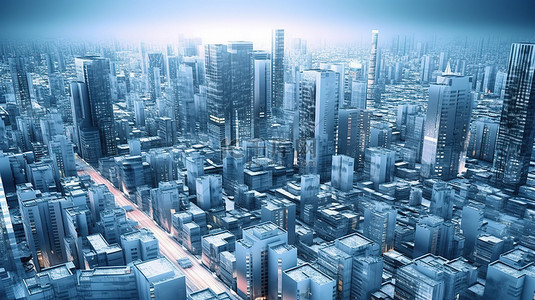 令人惊叹的城市景观 3D 渲染