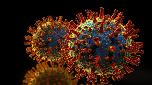 大流行性医疗危机 3d 呈现危险的流感病毒株爆发电晕病毒