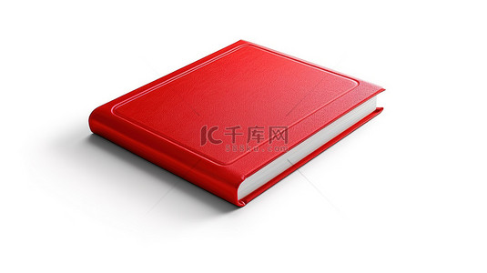 红色中秋首页背景图片_带有封闭红书的孤立白色背景的 3D 插图