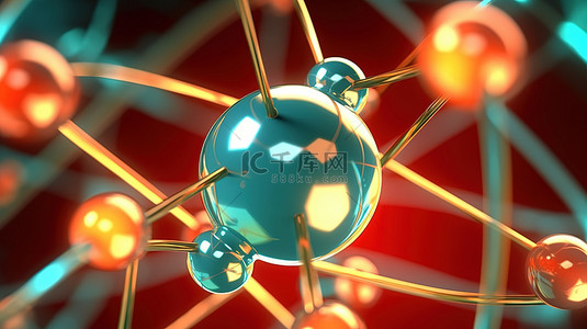 化学科学背景图片_分子或原子主题科学通过 3D 渲染探索生命的构建模块