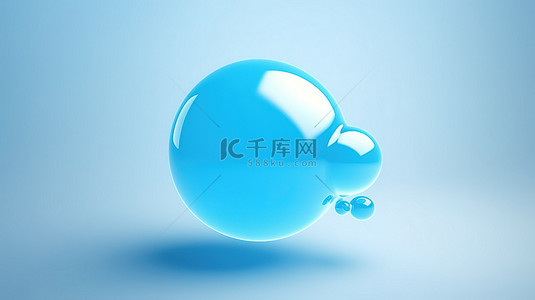 气球天空背景背景图片_带有复制空间和通信插图的 3D 聊天气泡符号