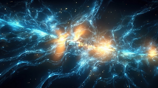 3d 分形能量爆发对空间流动能量粒子的艺术描绘