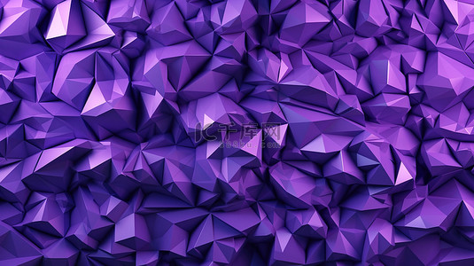 紫色多边形渐变背景图片_3d 渲染中的渐变紫色多边形三角形抽象背景