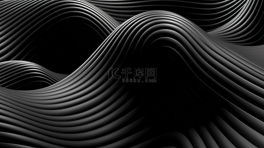 几何平面线条背景图片_抽象插图弯曲的黑线扭曲平行波平面中塑料管的表面