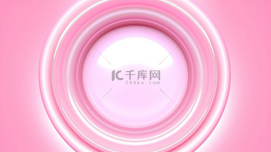 浅蓝科技背景图片_抽象粉红色分形门户，在孤立的粉红色背景上具有 3D 渲染的圆形螺旋