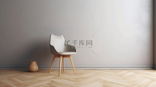 书房壁纸背景图片_木腿椅子作为完美的室内装饰，是 3D 绘画和​​壁纸的背景