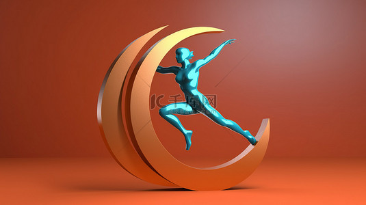运动会徽背景图片_代表奥林匹克运动的 3d 田径会徽