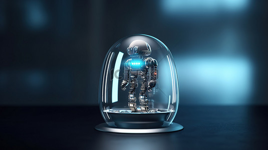 开发封装在玻璃胶囊中的人工智能 3D 渲染机器人的未来艺术